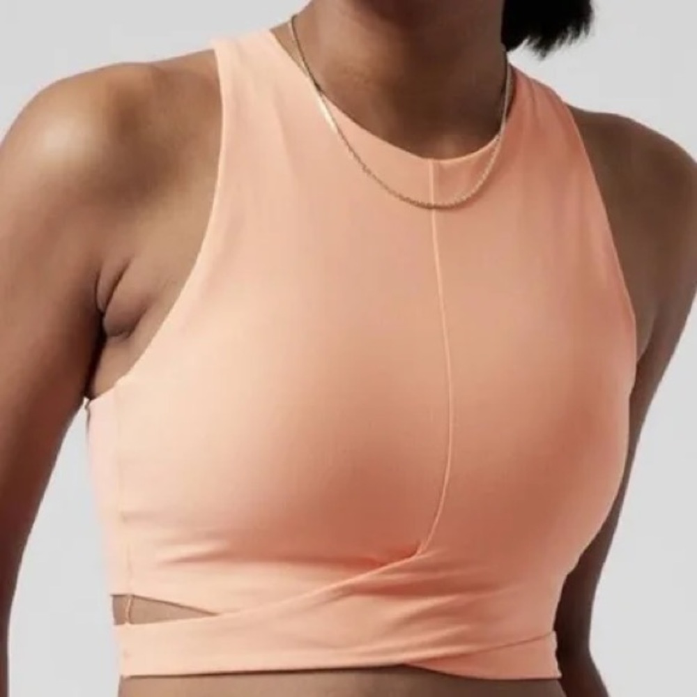 Athleta Conscious Crop Cut Out NEW Peach Sports Bra